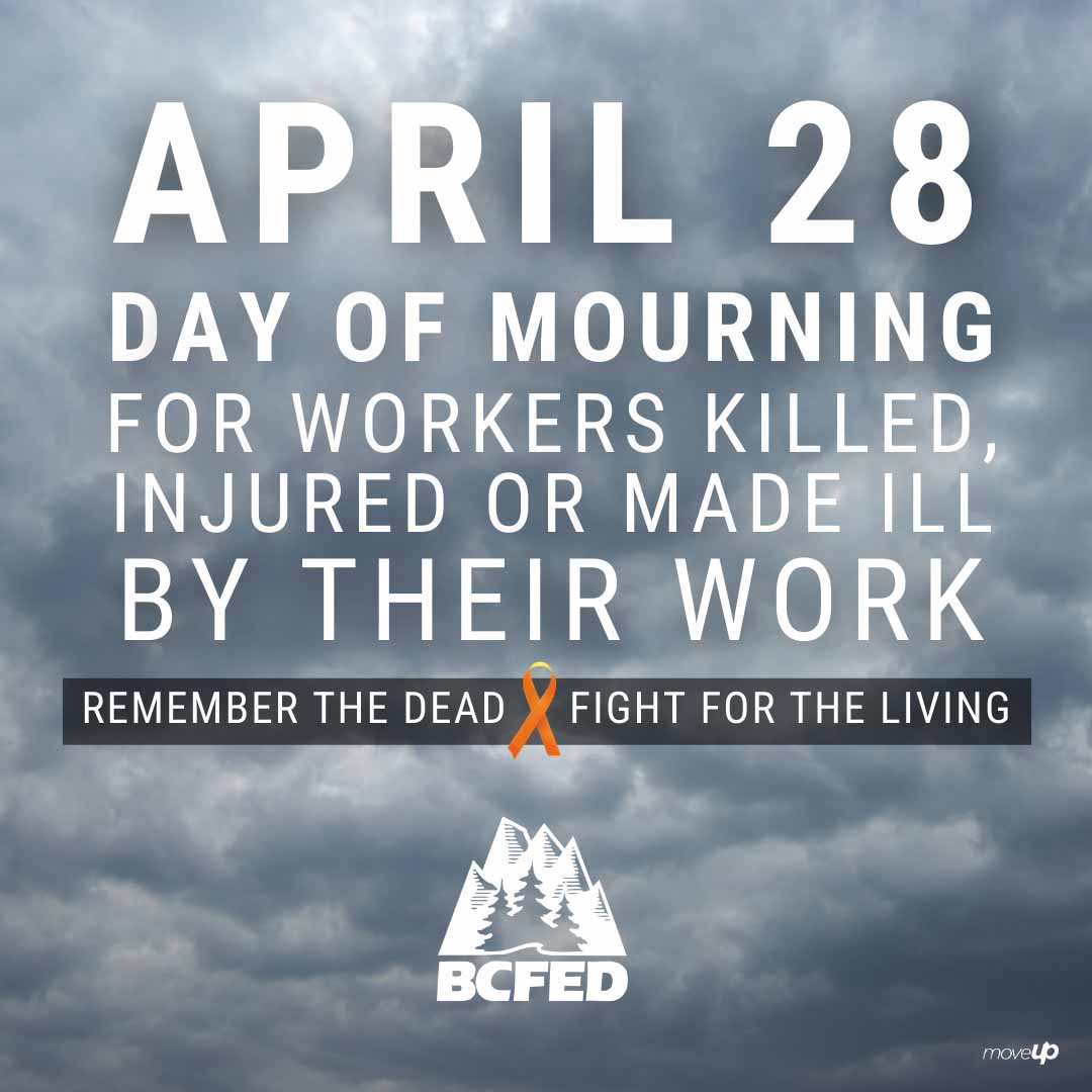 April 28 - Day of Mourning for Workers Killed or Injured by their Work - Remember the dead; fight for the living