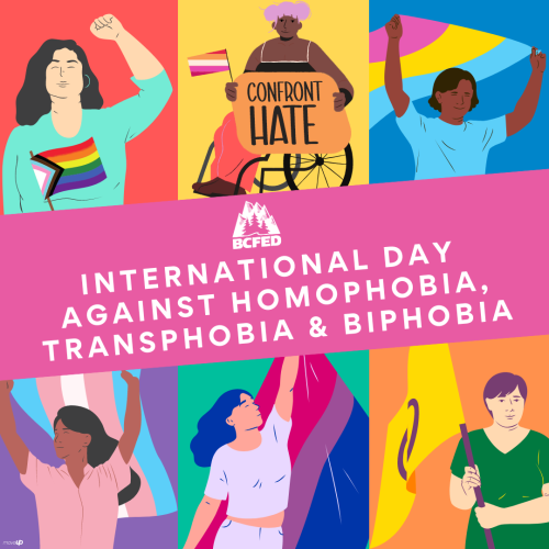 BCFED Statement on the International Day Against Homophobia, Transphobia and Biphobia 